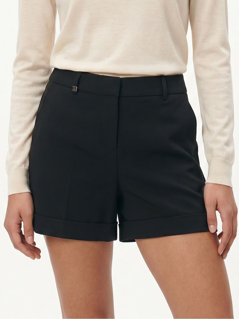WHITE HOUSE BLACK MARKET | Black Cuffed Shorts 2P